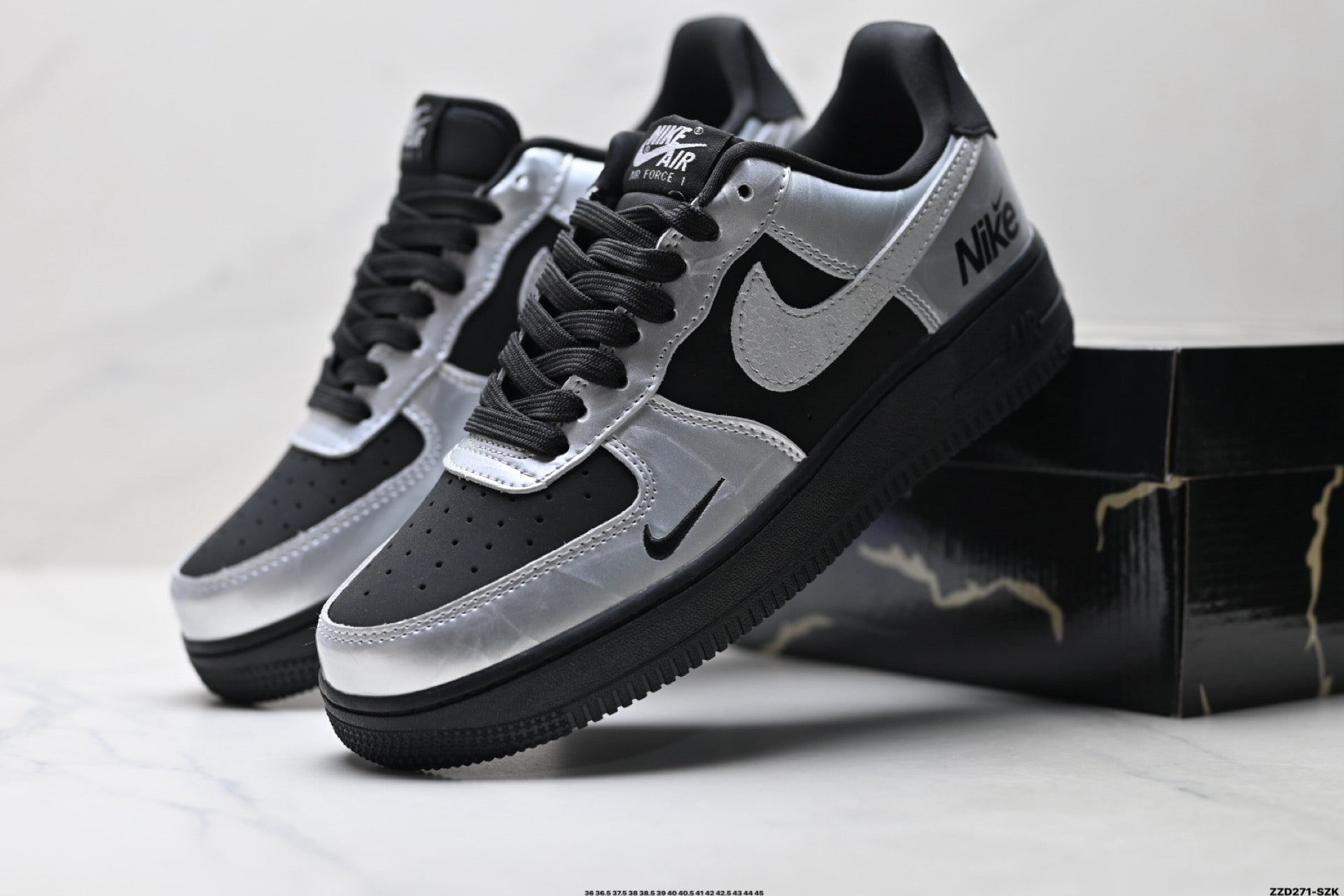 Nike Air Force 1 '07 LV8 Low-Top Sneakers – Metallic Silver/Black