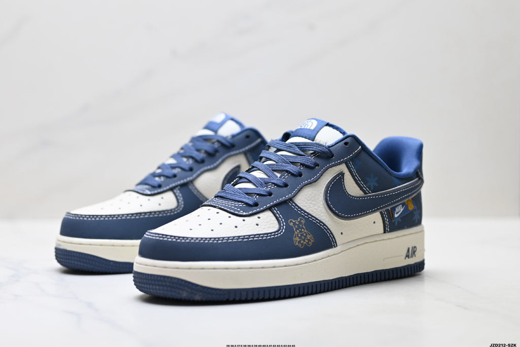 Nike Air Force 1 '07 LV8 Graphic Low-Top Sneakers – Navy/White