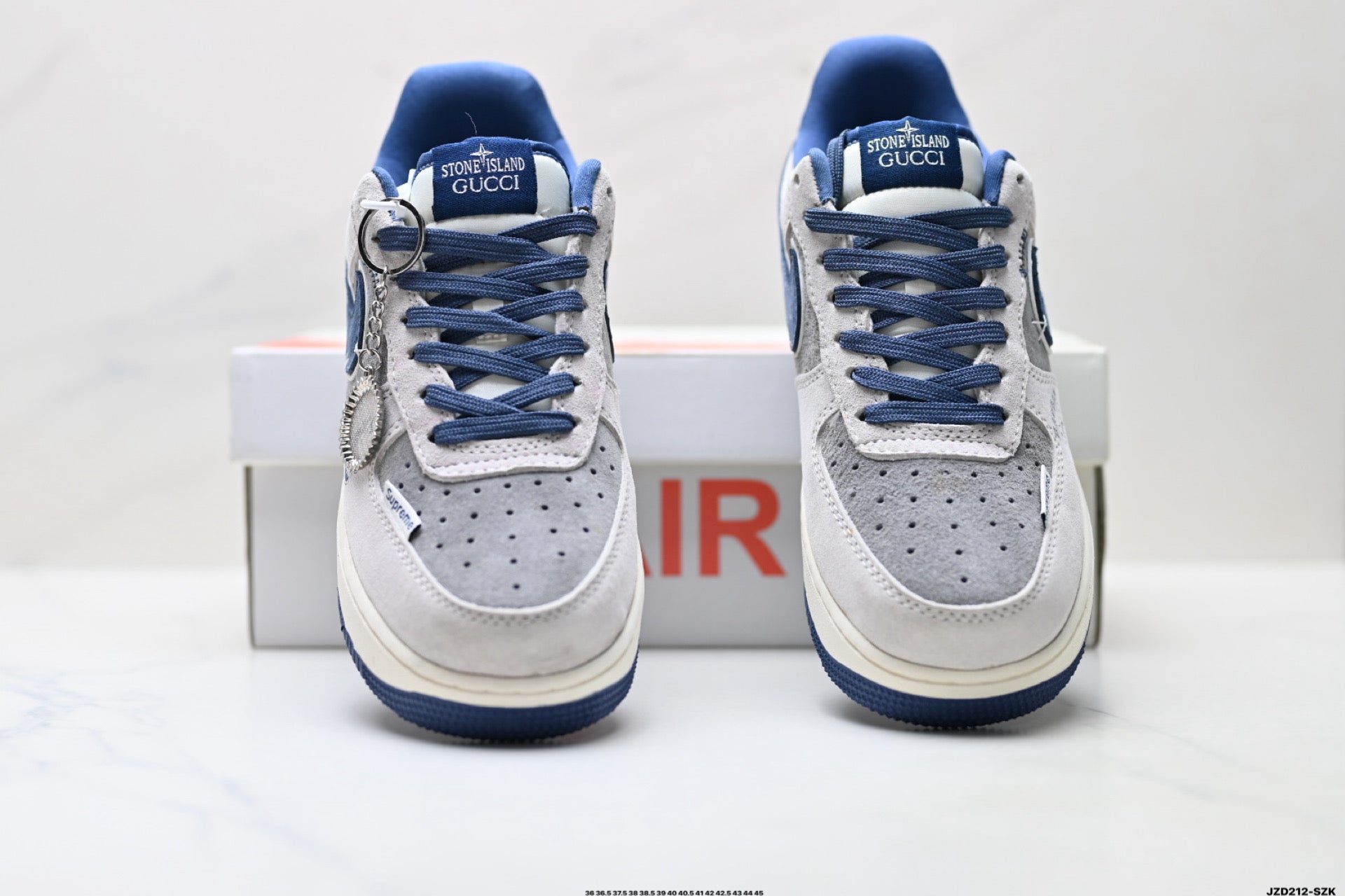 Nike Air Force 1 '07 LV8 Graphic Low-Top Sneakers – Grey/Navy