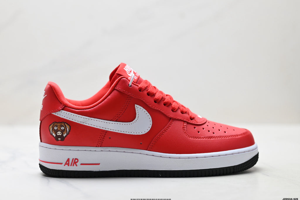 Nike Air Force 1 '07 LV8 Bear Graphic Low-Top Sneakers – Red/White