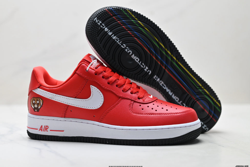 Nike Air Force 1 '07 LV8 Bear Graphic Low-Top Sneakers – Red/White