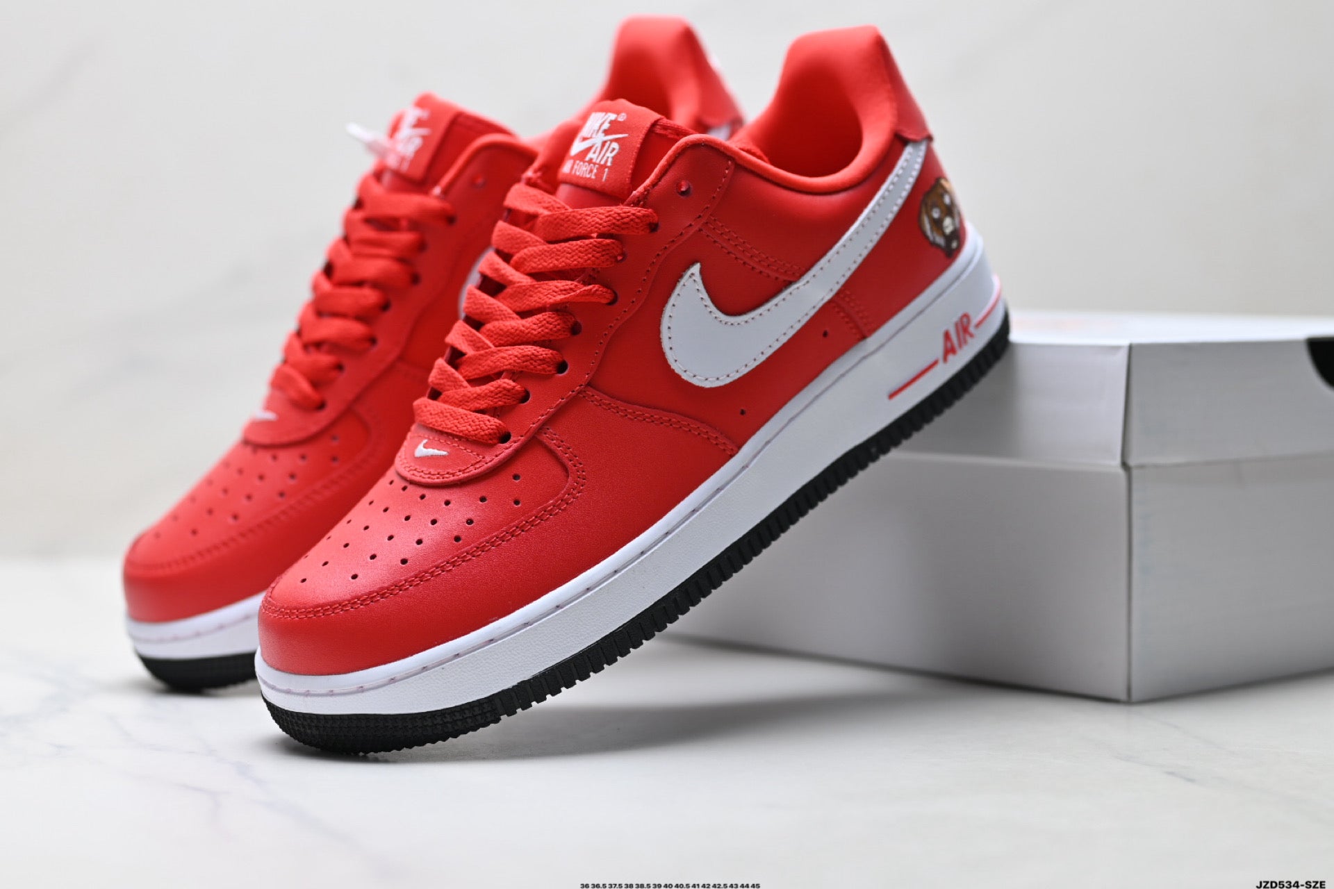 Nike Air Force 1 '07 LV8 Bear Graphic Low-Top Sneakers – Red/White