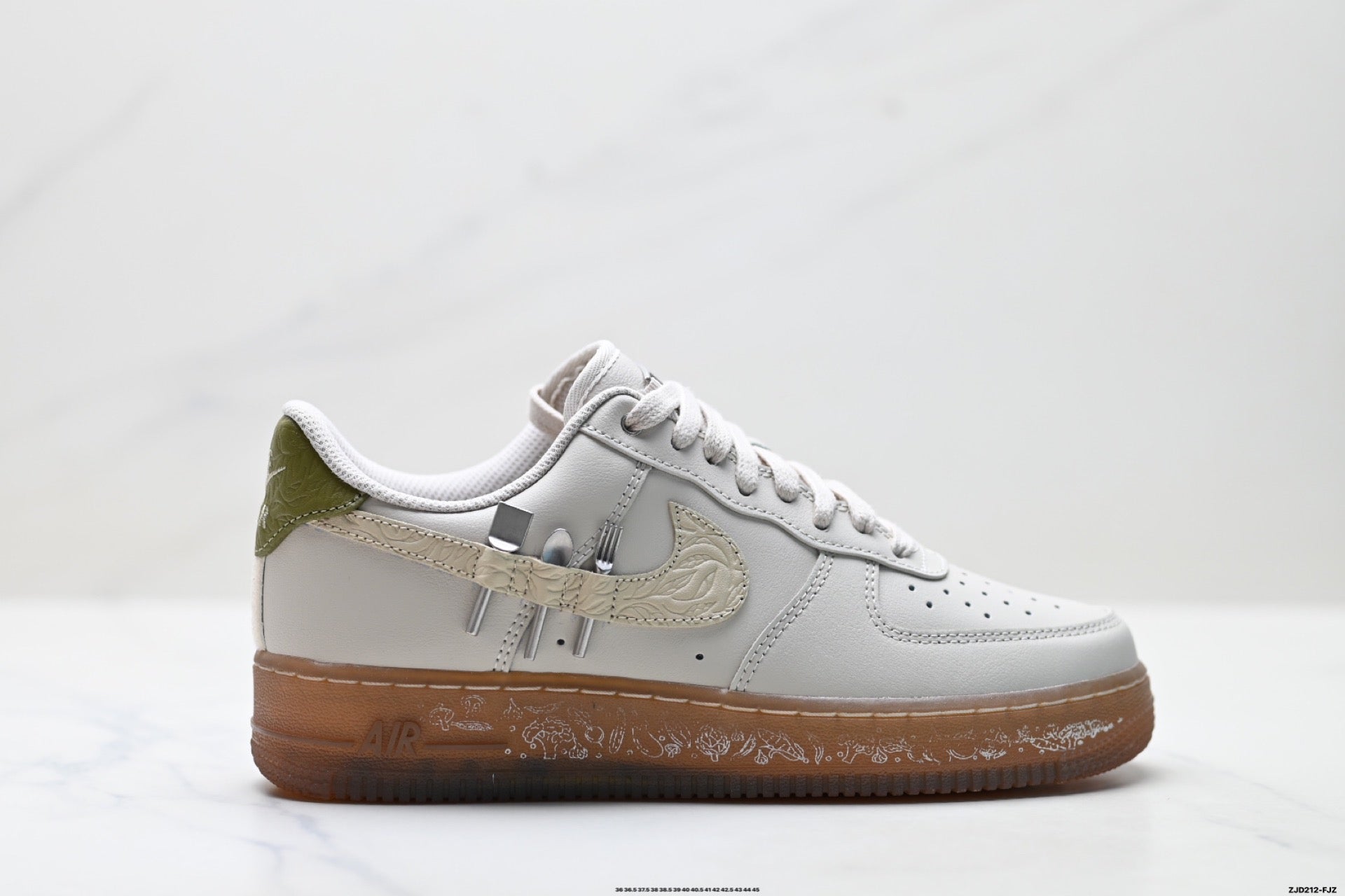Nike Air Force 1 '07 LV8 Utility Graphic Low-Top Sneakers – White/Beige/Gum