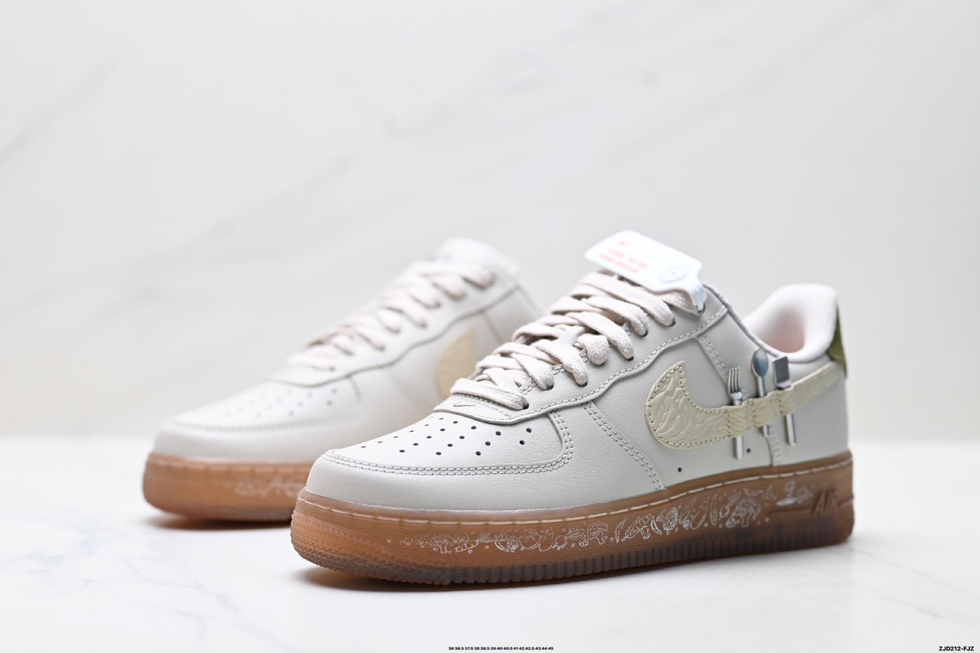 Nike Air Force 1 '07 LV8 Utility Graphic Low-Top Sneakers – White/Beige/Gum