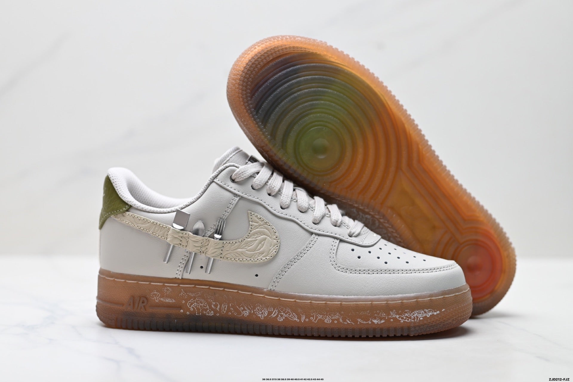 Nike Air Force 1 '07 LV8 Utility Graphic Low-Top Sneakers – White/Beige/Gum