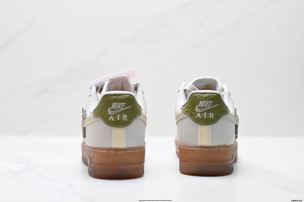 Nike Air Force 1 '07 LV8 Utility Graphic Low-Top Sneakers – White/Beige/Gum