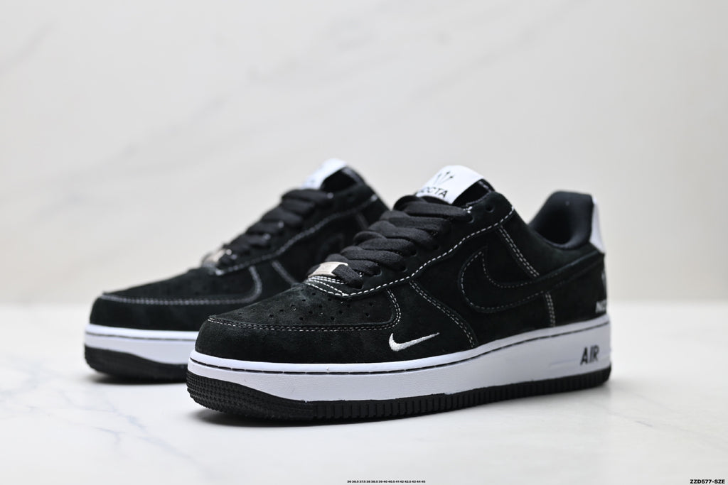 Nike Air Force 1 '07 LV8 Graphic Low-Top Sneakers – Black/White
