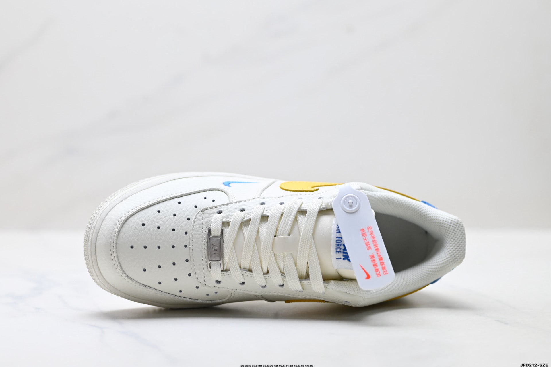 Nike Air Force 1 '07 LV8 Low-Top Sneakers – White/Yellow/Blue