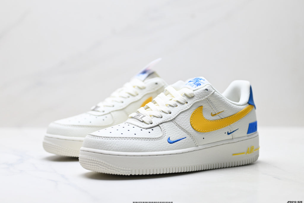 Nike Air Force 1 '07 LV8 Low-Top Sneakers – White/Yellow/Blue