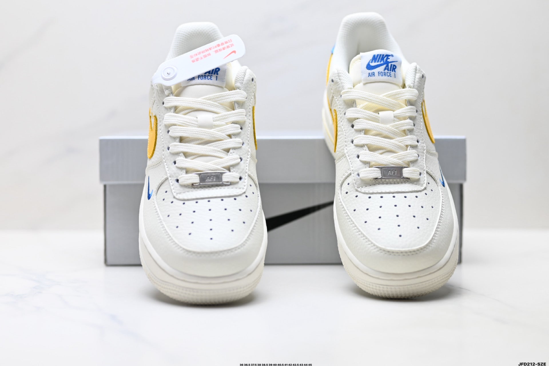 Nike Air Force 1 '07 LV8 Low-Top Sneakers – White/Yellow/Blue