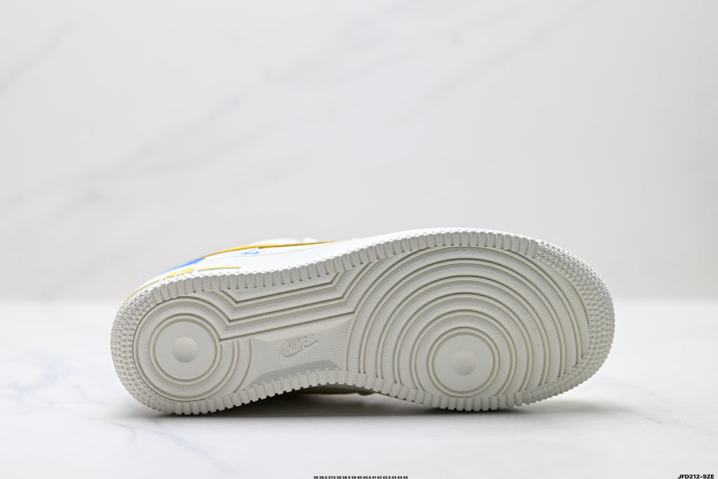 Nike Air Force 1 '07 LV8 Low-Top Sneakers – White/Yellow/Blue