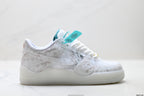 Nike Air Force 1 '07 LV8 Marble Low-Top Sneakers – White/Aqua