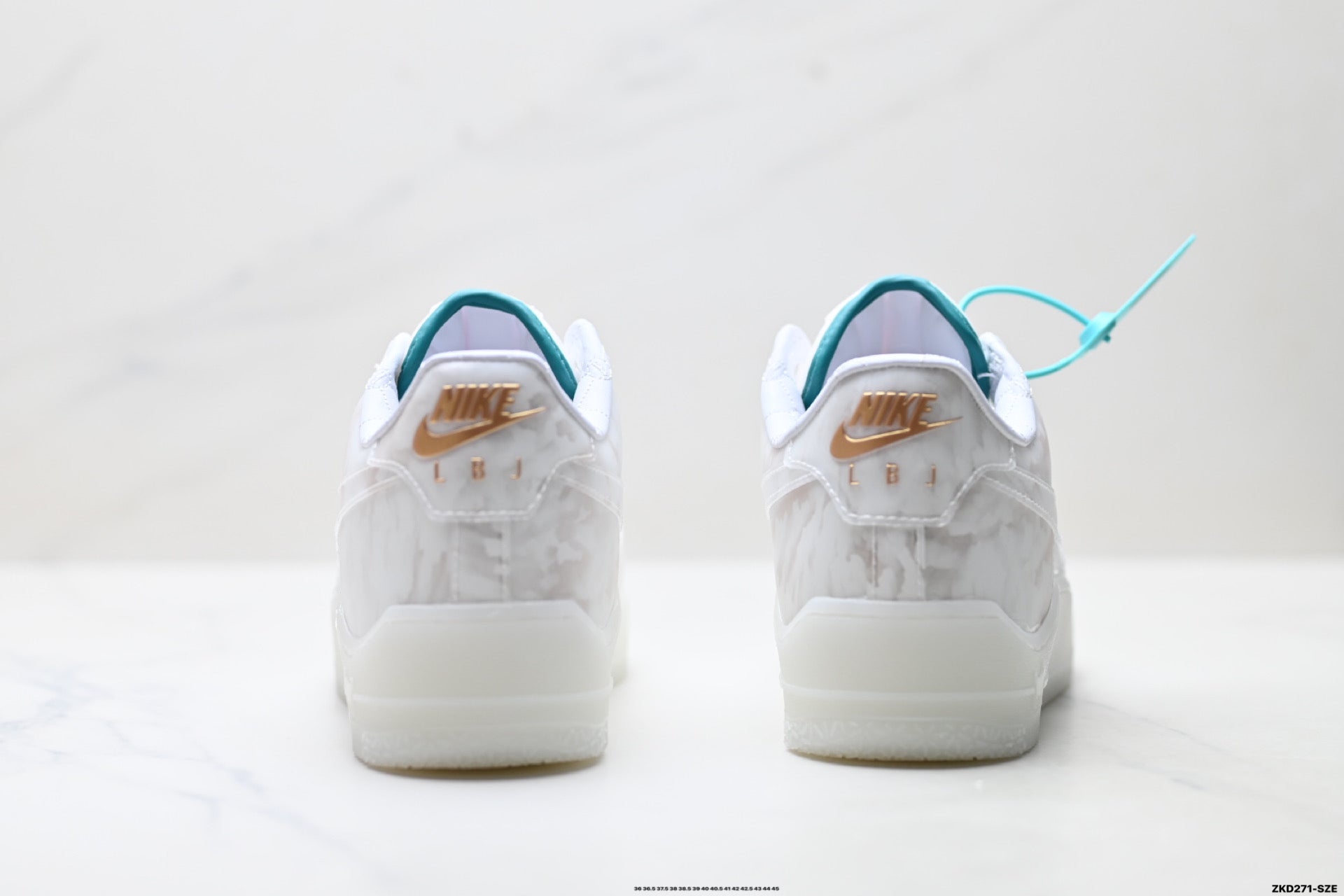 Nike Air Force 1 '07 LV8 Marble Low-Top Sneakers – White/Aqua