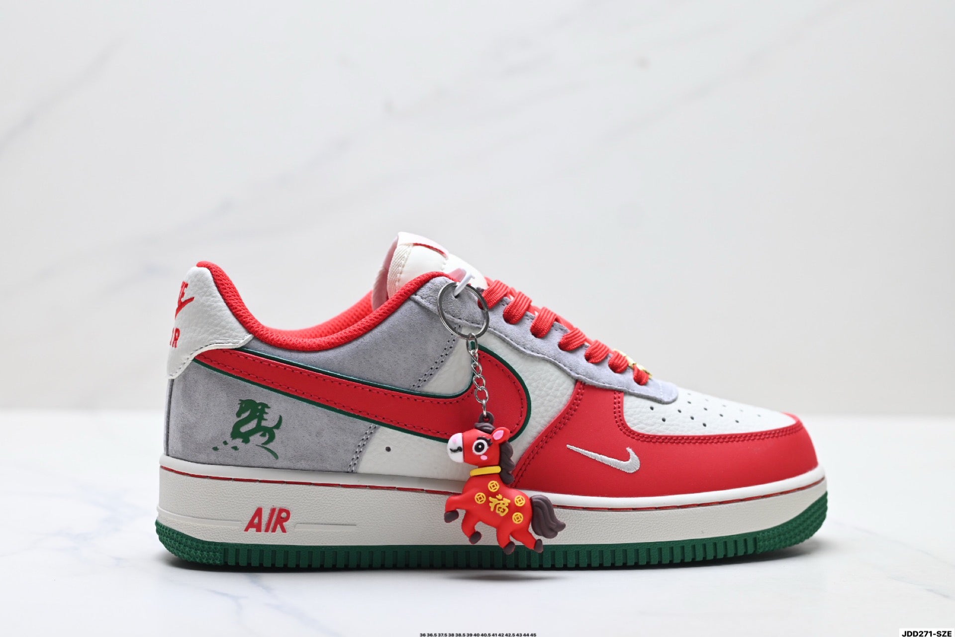 Nike Air Force 1 '07 LV8 Lunar New Year Low-Top Sneakers – Red/White/Green