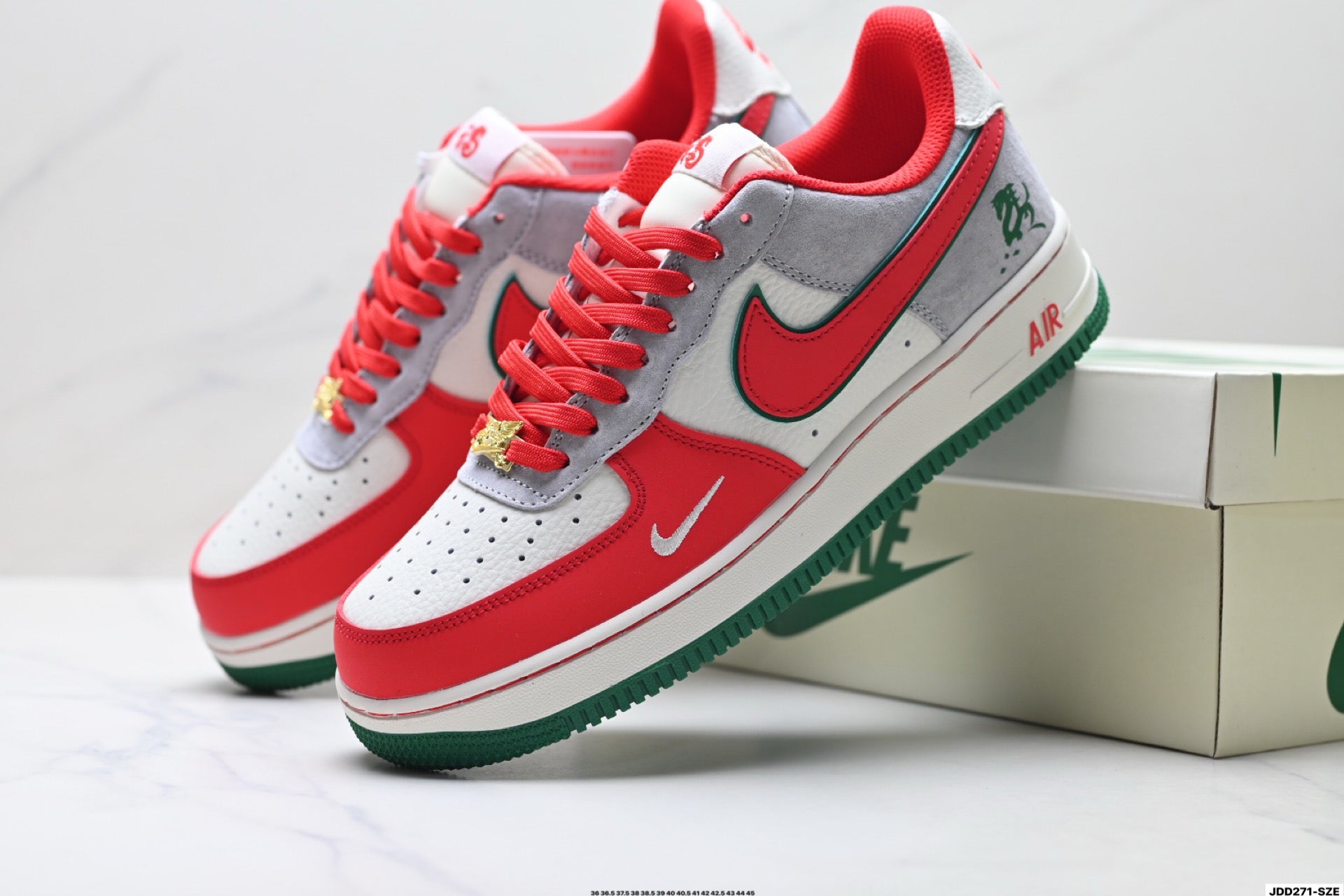 Nike Air Force 1 '07 LV8 Lunar New Year Low-Top Sneakers – Red/White/Green