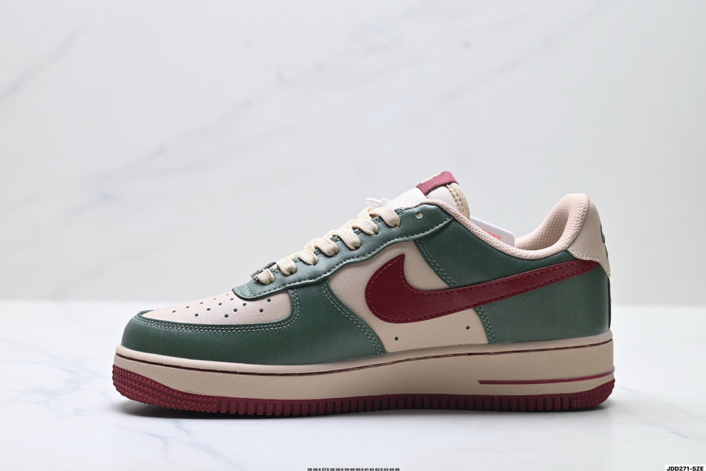Nike Air Force 1 '07 LV8 Lunar New Year Low-Top Sneakers – Green/Burgundy