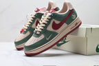 Nike Air Force 1 '07 LV8 Lunar New Year Low-Top Sneakers – Green/Burgundy