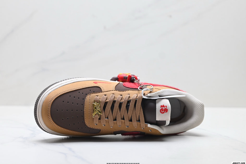 Nike Air Force 1 '07 LV8 Lunar New Year Low-Top Sneakers – Brown/Red