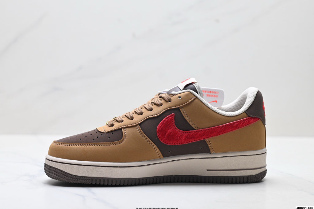 Nike Air Force 1 '07 LV8 Lunar New Year Low-Top Sneakers – Brown/Red