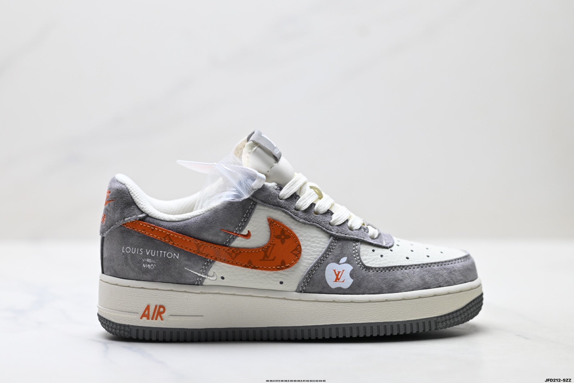 Nike Air Force 1 '07 LV8 Monogram Graphic Low-Top Sneakers – Grey/Orange