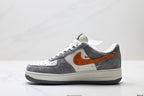 Nike Air Force 1 '07 LV8 Monogram Graphic Low-Top Sneakers – Grey/Orange