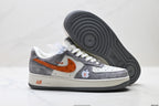 Nike Air Force 1 '07 LV8 Monogram Graphic Low-Top Sneakers – Grey/Orange