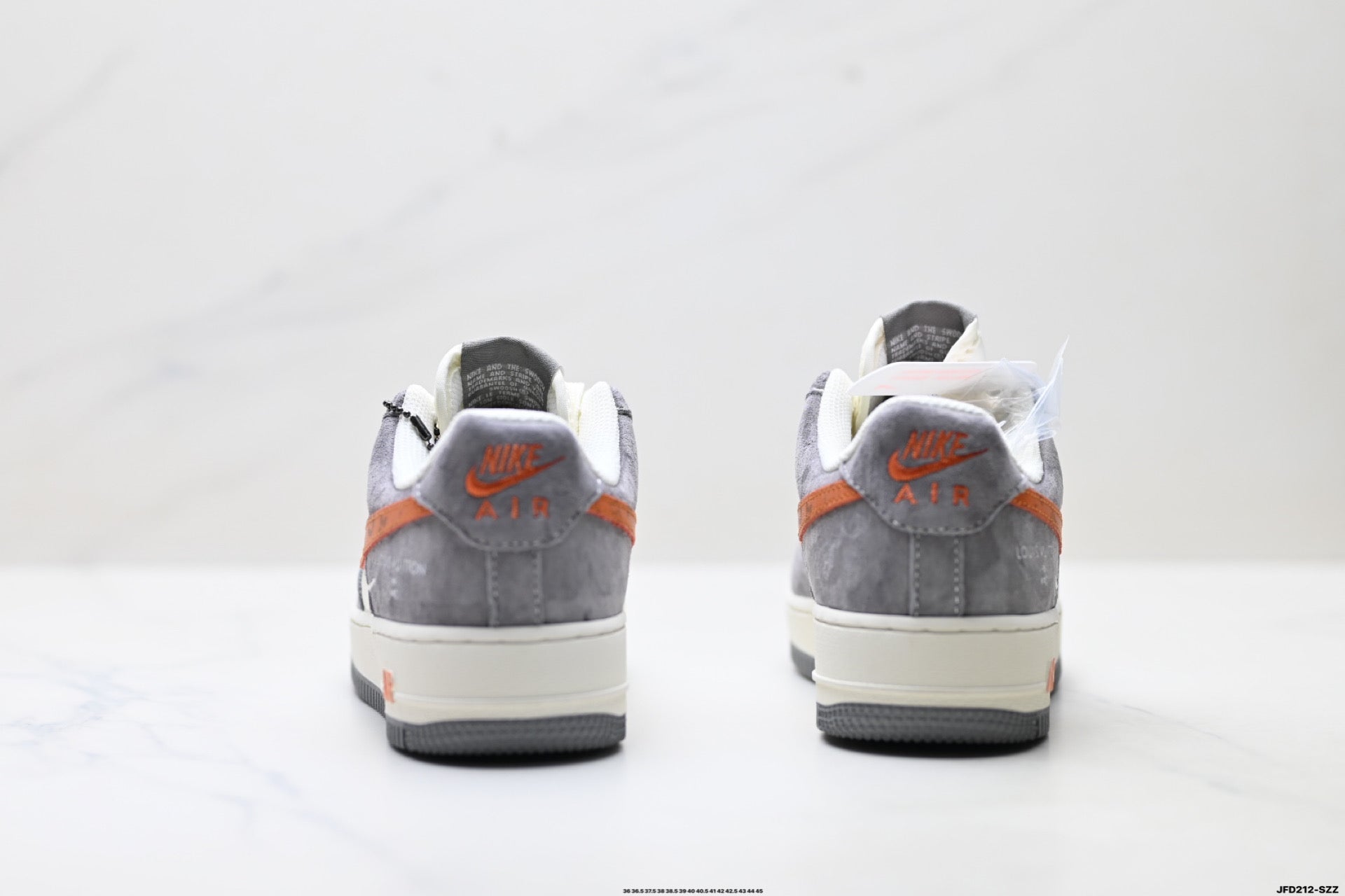 Nike Air Force 1 '07 LV8 Monogram Graphic Low-Top Sneakers – Grey/Orange