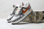 Nike Air Force 1 '07 LV8 Monogram Graphic Low-Top Sneakers – Grey/Orange