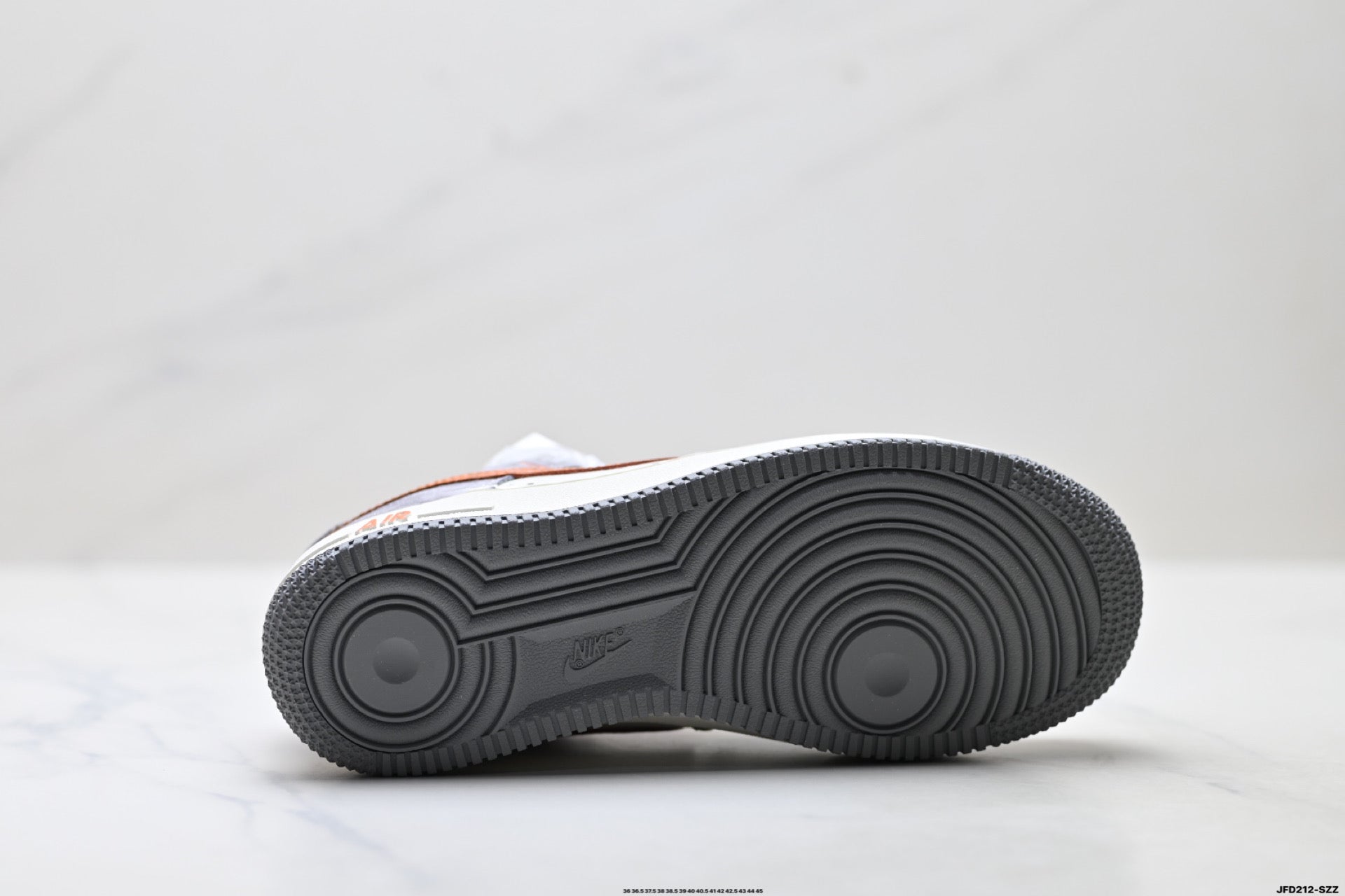 Nike Air Force 1 '07 LV8 Monogram Graphic Low-Top Sneakers – Grey/Orange