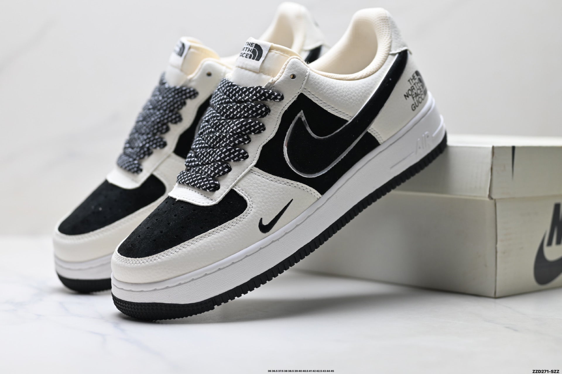 Nike Air Force 1 '07 LV8 Contrast Graphic Low-Top Sneakers – Black/White