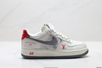 Nike Air Force 1 '07 LV8 Monogram Graphic Low-Top Sneakers – White/Grey/Red