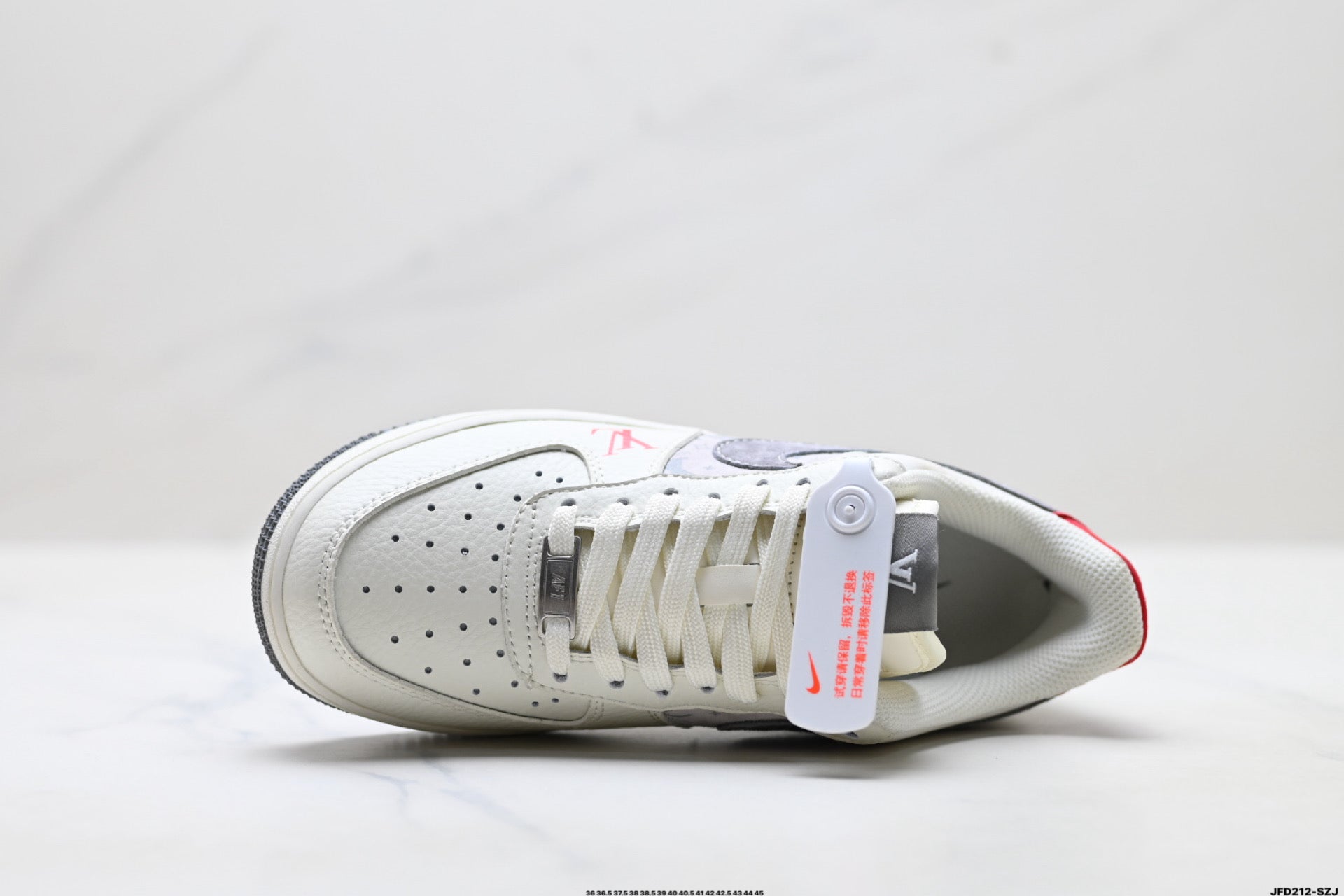 Nike Air Force 1 '07 LV8 Monogram Graphic Low-Top Sneakers – White/Grey/Red