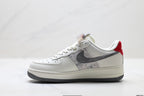 Nike Air Force 1 '07 LV8 Monogram Graphic Low-Top Sneakers – White/Grey/Red