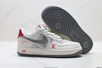Nike Air Force 1 '07 LV8 Monogram Graphic Low-Top Sneakers – White/Grey/Red