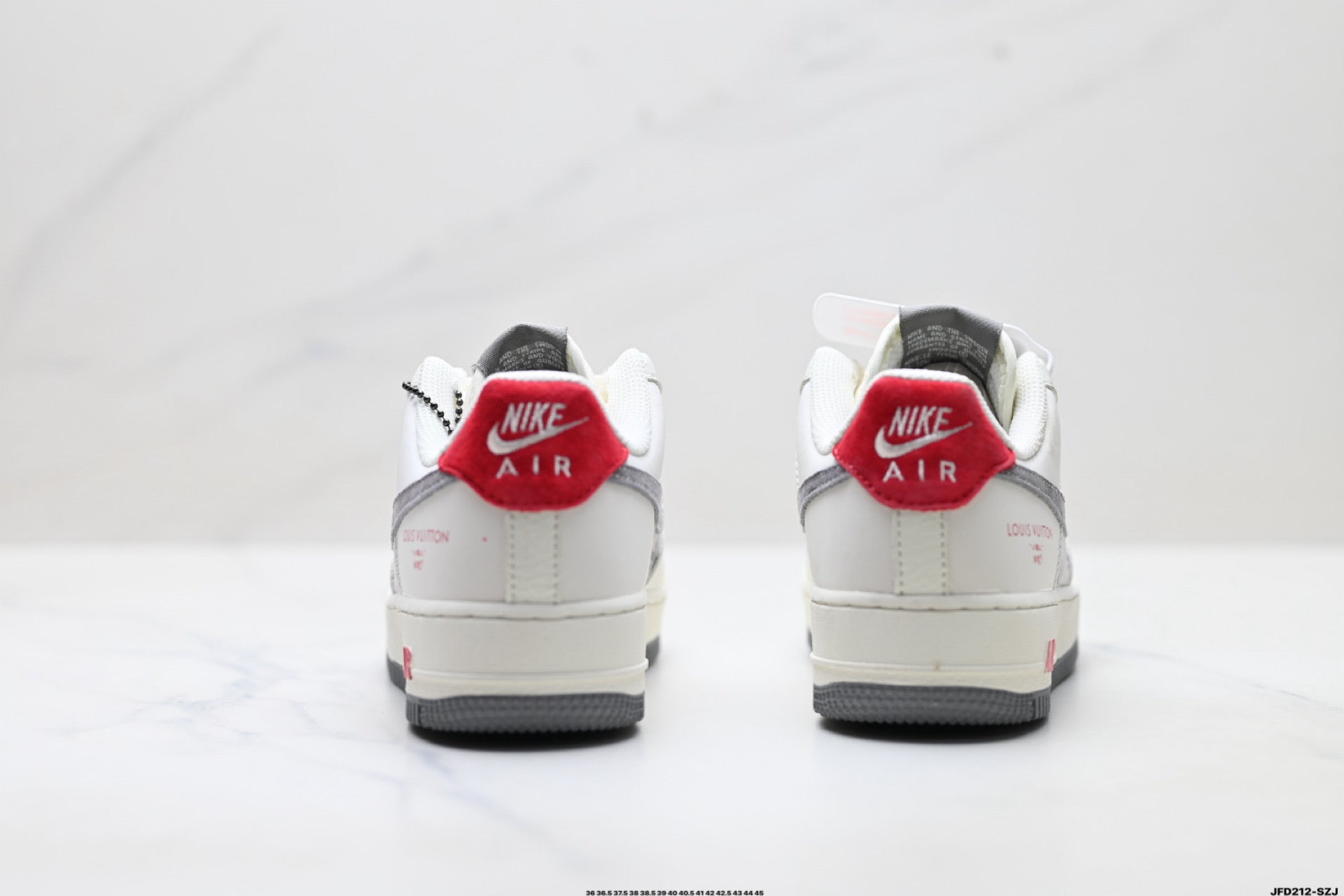 Nike Air Force 1 '07 LV8 Monogram Graphic Low-Top Sneakers – White/Grey/Red