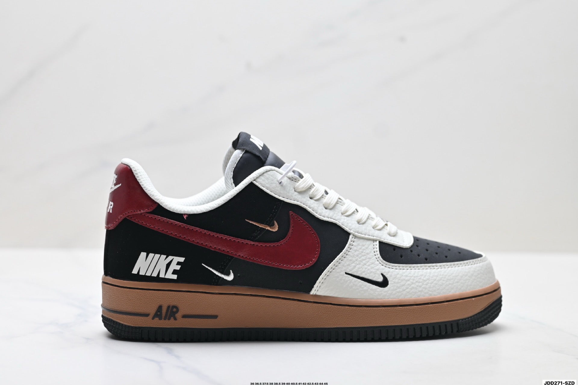 Nike Air Force 1 '07 LV8 Multi-Graphic Low-Top Sneakers – Black/Burgundy