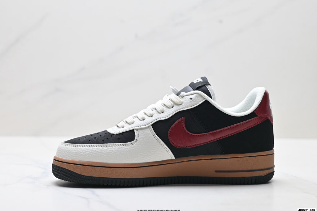Nike Air Force 1 '07 LV8 Multi-Graphic Low-Top Sneakers – Black/Burgundy
