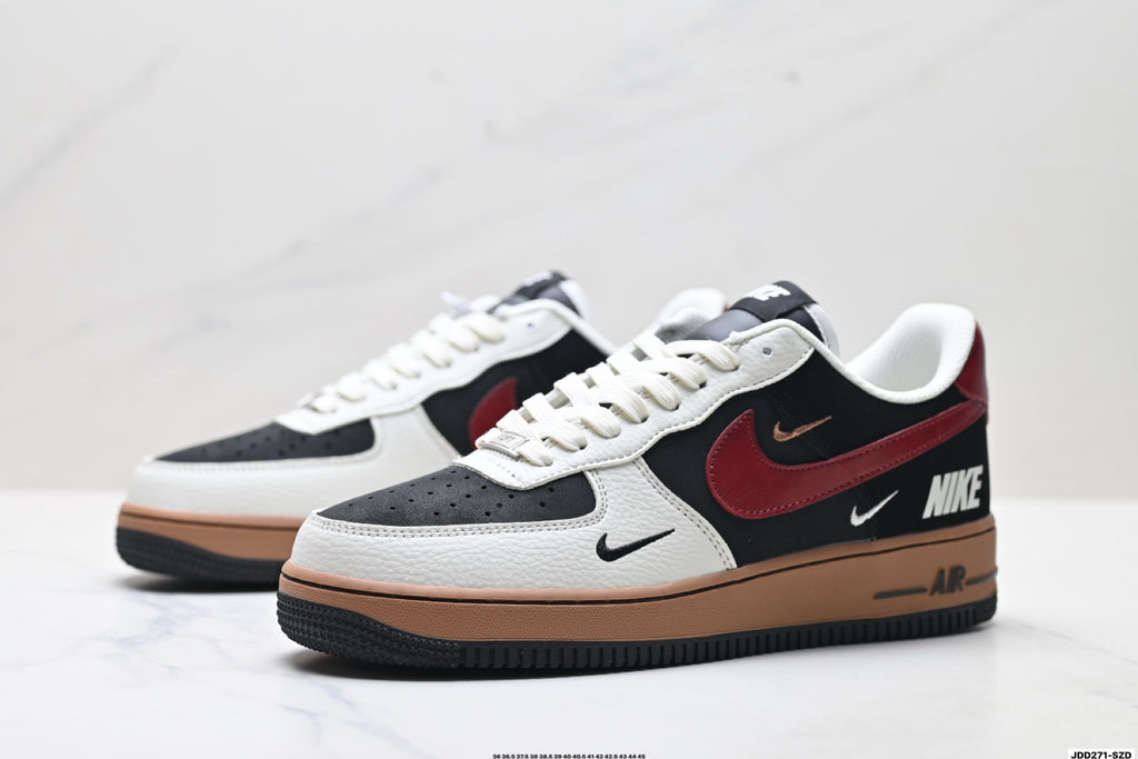 Nike Air Force 1 '07 LV8 Multi-Graphic Low-Top Sneakers – Black/Burgundy