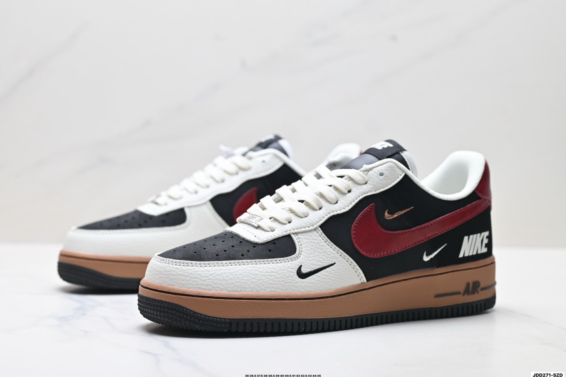 Nike Air Force 1 '07 LV8 Multi-Graphic Low-Top Sneakers – Black/Burgundy