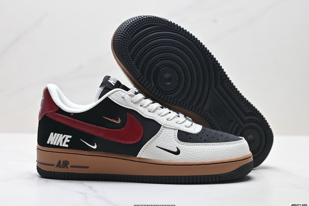 Nike Air Force 1 '07 LV8 Multi-Graphic Low-Top Sneakers – Black/Burgundy