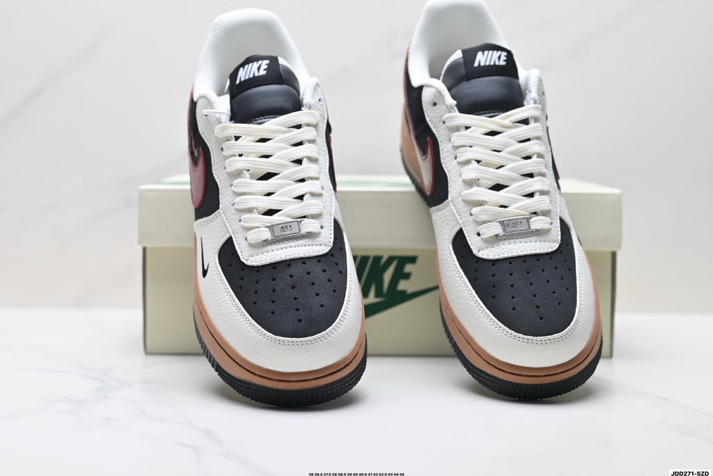 Nike Air Force 1 '07 LV8 Multi-Graphic Low-Top Sneakers – Black/Burgundy