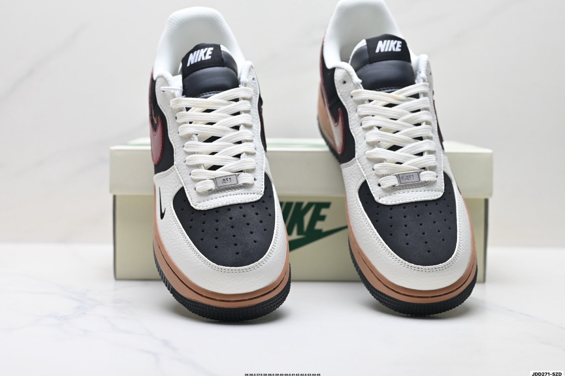 Nike Air Force 1 '07 LV8 Multi-Graphic Low-Top Sneakers – Black/Burgundy
