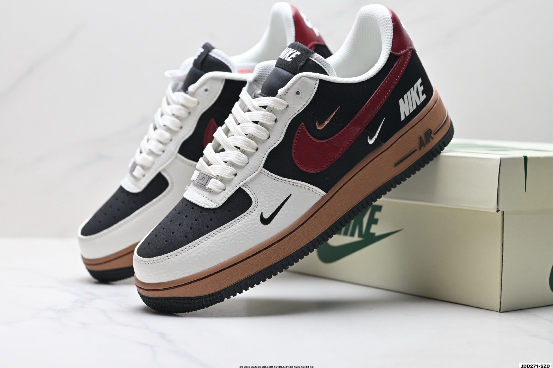Nike Air Force 1 '07 LV8 Multi-Graphic Low-Top Sneakers – Black/Burgundy
