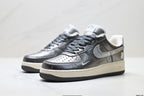 Nike Air Force 1 '07 LV8 Cracked Graphic Low-Top Sneakers – Metallic Grey