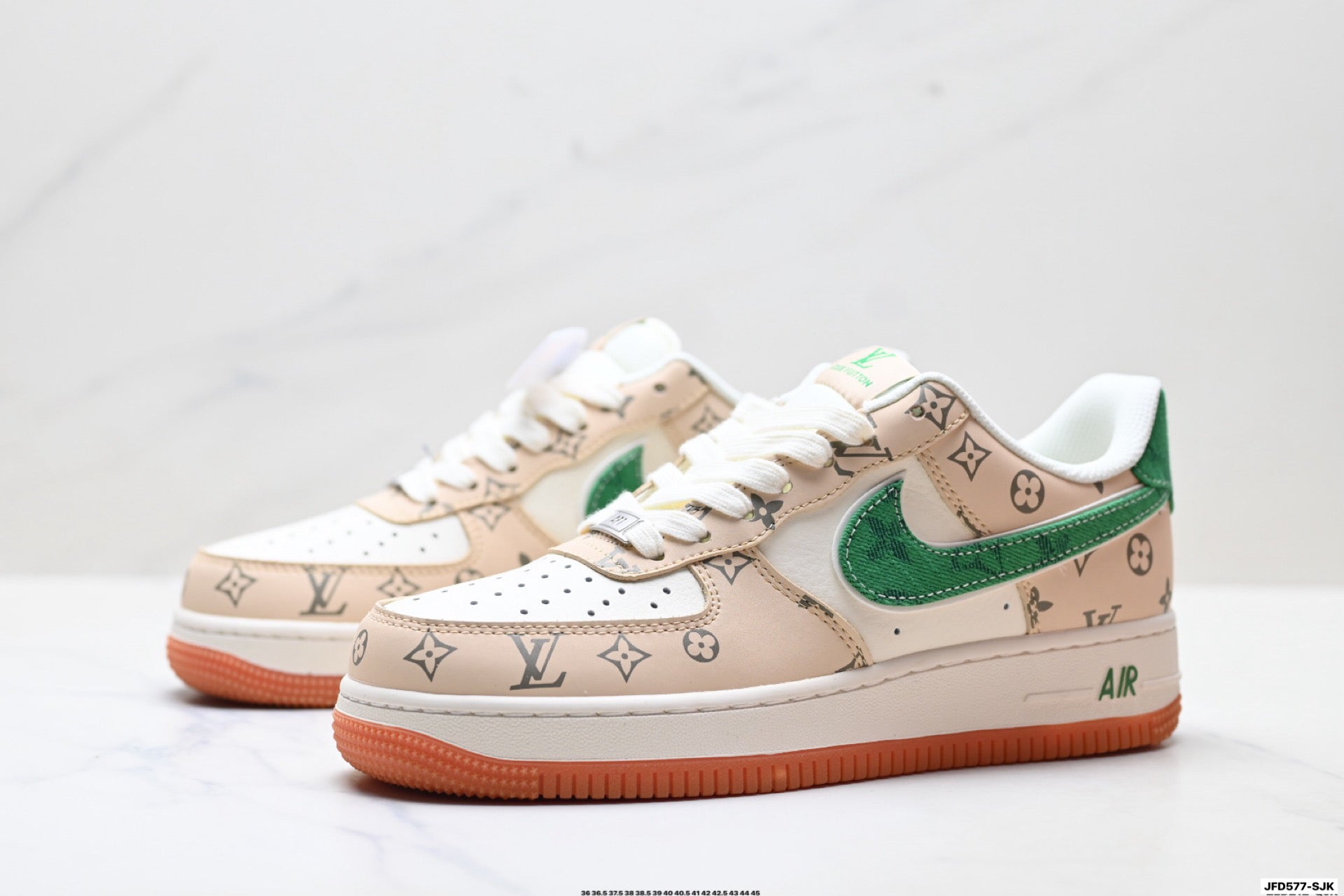Nike Air Force 1 '07 LV8 Monogram Graphic Low-Top Sneakers – Beige/Green