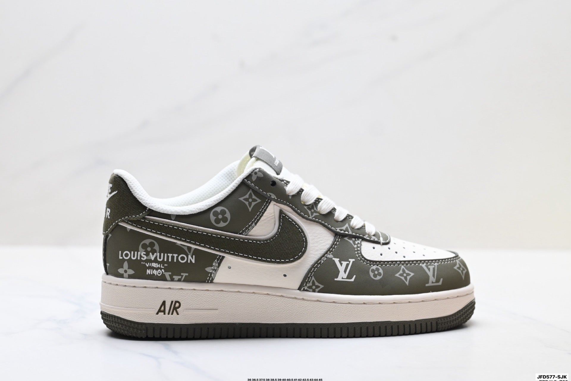Nike Air Force 1 '07 LV8 Monogram Graphic Low-Top Sneakers – Olive/White