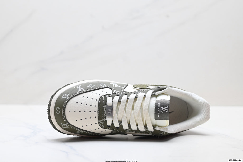 Nike Air Force 1 '07 LV8 Monogram Graphic Low-Top Sneakers – Olive/White