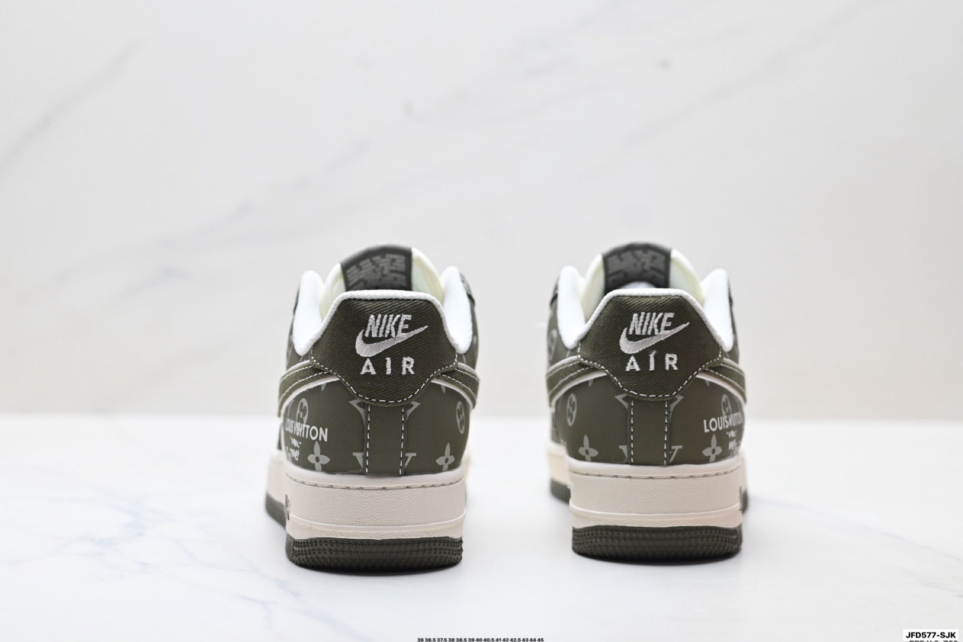 Nike Air Force 1 '07 LV8 Monogram Graphic Low-Top Sneakers – Olive/White