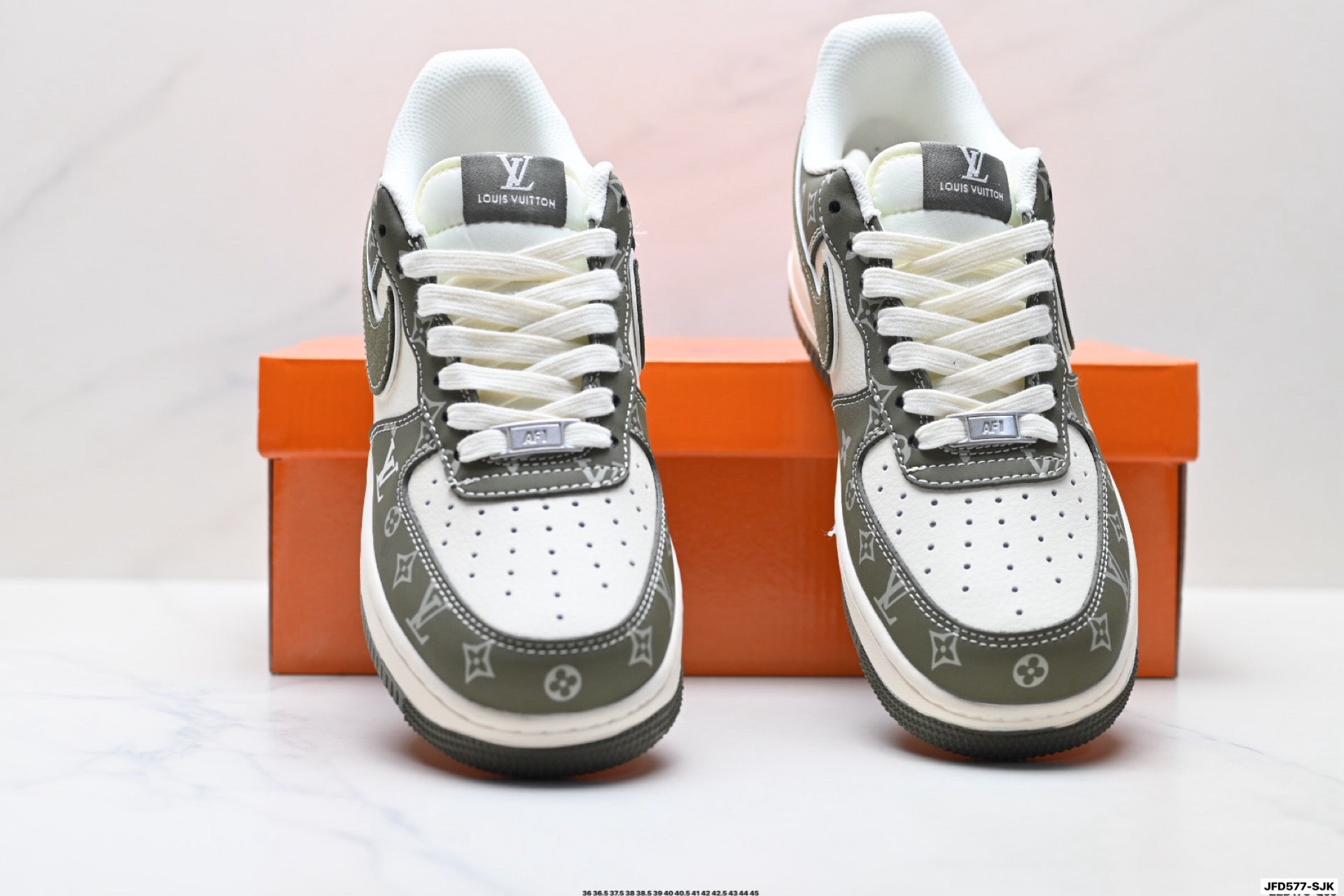 Nike Air Force 1 '07 LV8 Monogram Graphic Low-Top Sneakers – Olive/White