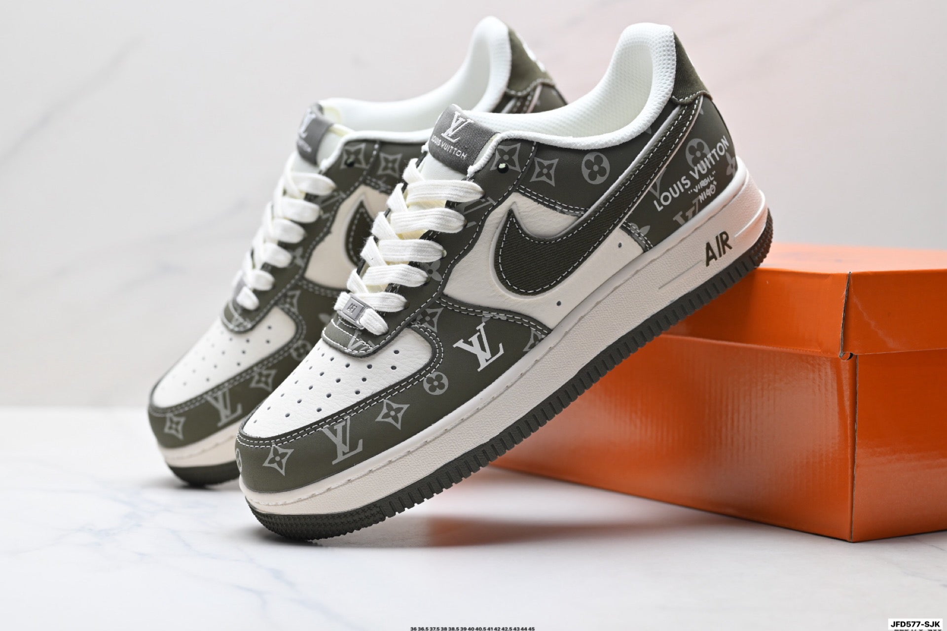 Nike Air Force 1 '07 LV8 Monogram Graphic Low-Top Sneakers – Olive/White